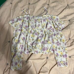 Hippie Rose Cropped Off-The-Shoulder Floral Top